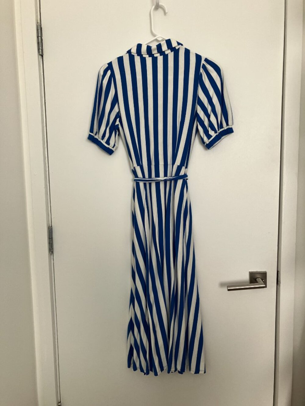 Boden Libby Jersey Midi Shirt Dress, Blue Stripe, 6P - Picture 6 of 7